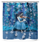 Ancient Ruins Exploration Shower Curtain with detailed ancient ruins design.